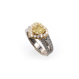 1.10 Carat Natural Fancy Yellow Heart Shaped Diamond Ring