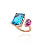 Citrine and Amethyst Toi et Moi Ring