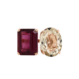 Pink Tourmaline and Lemon Quartz Toi et Moi Ring