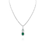 Oval Emerald Antique Style Necklace