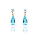 Blue Topez And Diamond Drop Earrings