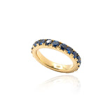 Blue Sapphire French Cut Eternity Band