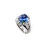 7.38 Sapphire Diamond Halo Ring