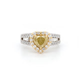 1.10 Carat Natural Fancy Yellow Heart Shaped Diamond Ring