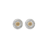 BLOSSOMS SILVER AND VERMEIL BUTTON EARRINGS