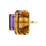 Citrine and Amethyst Toi et Moi Ring