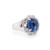 7.38 Sapphire Diamond Halo Ring