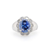 7.38 Sapphire Diamond Halo Ring