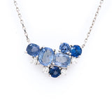 Sapphire and Diamond Cluster Pendant