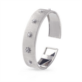MACRI CLASSICA WHITE GOLD BAND BRACELET WITH DIAMONDS