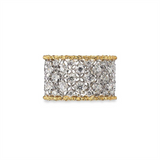 WHITE AND YELLOW GOLD ETERNELLE BAND WITH DIAMONDS SCACCHI STYLE