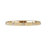 MACRI CLASSICA YELLOW AND WHITE GOLD RIGATO BRACELET WITH DIAMONDS