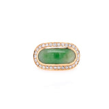 Jadeite Cabochon Halo Ring
