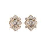 OPERA TULLE WHITE AND YELLOW GOLD PREMIUM EARRINGS WITH DIAMONDS