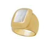 Van Cleef & Arpels 18 Karat Yellow Gold and Mother of Pearl Ring