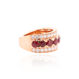 Ruby and Diamond Rose Gold Band
