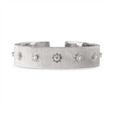 MACRI CLASSICA WHITE GOLD BAND BRACELET WITH DIAMONDS