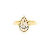 Pear Cut Bezel Set Diamond Ring