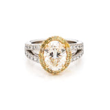 Oval Diamond Split Shank Ring
