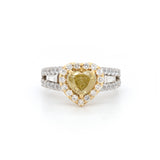 1.10 Carat Natural Fancy Yellow Heart Shaped Diamond Ring