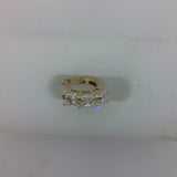 Asscher Cut Three Stone Diamond Hoop