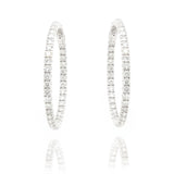 Round Diamond In and Out Hoops