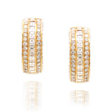 Estate Yellow Gold Diamond Hoops