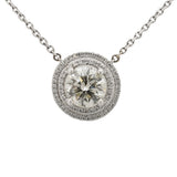 Estate Double Halo Diamond Pendant