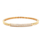 Pave Diamond Bar Beaded Bangle