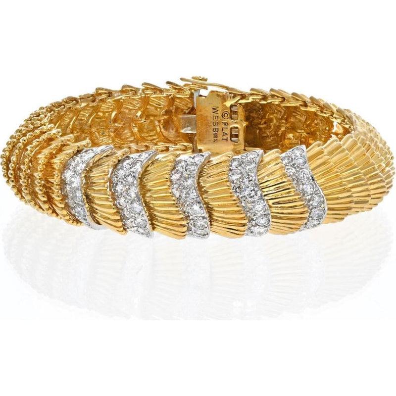Estate David Webb Scalloped Diamond Bracelet