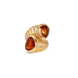 Toi et Moi Big Ring - Madeira Citrine