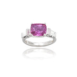Estate Platinum Pink Sapphire and Diamond Ring