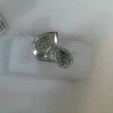 Two Teardrop Shaped Green Fanc