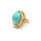 Estate Cabochon Turquoise Earrings and Ring Set