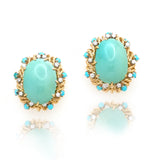 Estate Cabochon Turquoise Earrings and Ring Set