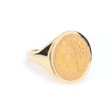 1880 Gold Coin Signet Ring
