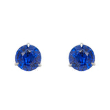 7.01 Carat Fine Blue Celyon Sapphire Studs