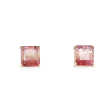 PinkTourmaline Gold Stud Earrings