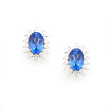 Ceylon Sapphire and Diamond Earrings