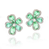 Paraiba Tourmaline Flower Earrings