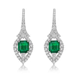 Emerald and Diamond Drop Earrings
