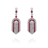 Diamond and Ruby Drop Earrings