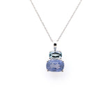 Sapphire and Aquamarine Stacked Pendant