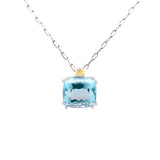 Diamond and Aquamarine Coupled Pendant