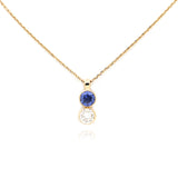 Yellow Gold Sapphire and Diamond Pendant