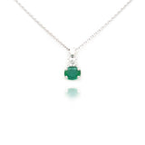 Emerald and Diamond Stacked Pendant