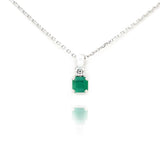 Emerald and Diamond Stacked Pendant