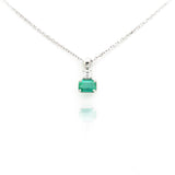 Emerald and Diamond Stacked Pendant