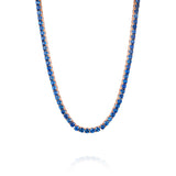 38.61ctw Blue Sapphire Tennis Necklace