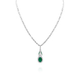 Oval Emerald Antique Style Necklace